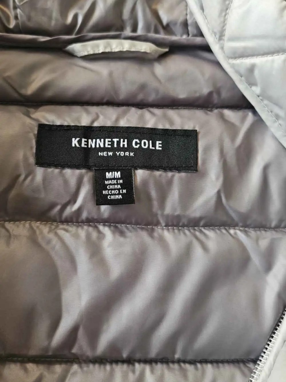 Kenneth Cole New York Men's Silver-Gray Quilted Puffer Jacket